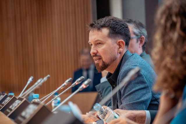 El exvicepresidente segundo del Gobierno y exlíder de Podemos, Pablo Iglesias, interviene durante una jornada para celebrar el 45 aniversario de CEPYME, a 25 de abril de 2023, en la sede de la Confederación, en Madrid (España).