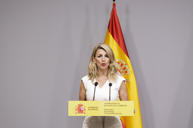 La vicepresidenta primera y ministra de Trabajo y Economía Social, Yolanda Díaz, en una imagen de archivo.