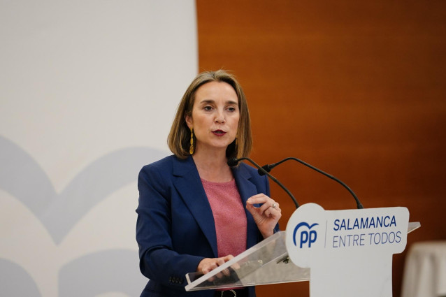 La portavoz del PP en el Congreso, Cuca Gamarra, en un acto en Salamanca