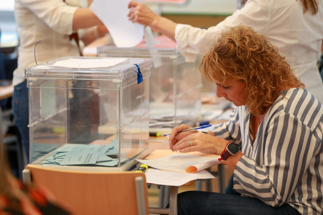 Una mesa electoral, a 28 de mayo de 2023