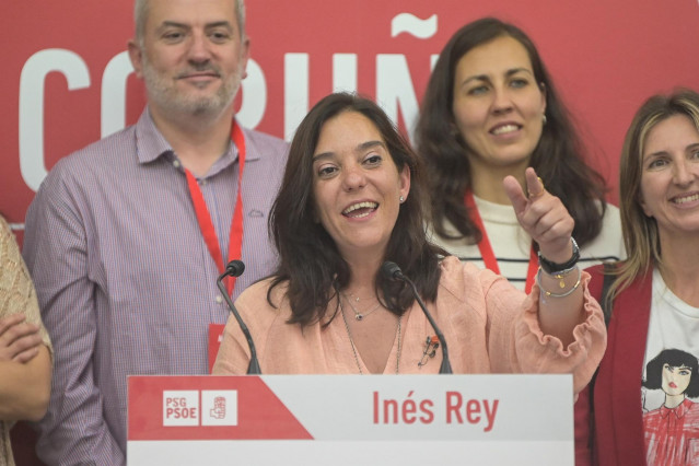 Archivo - La alcaldesa en funciones de A Coruña, Inés Rey tras lso resultados de las elecciones municipales