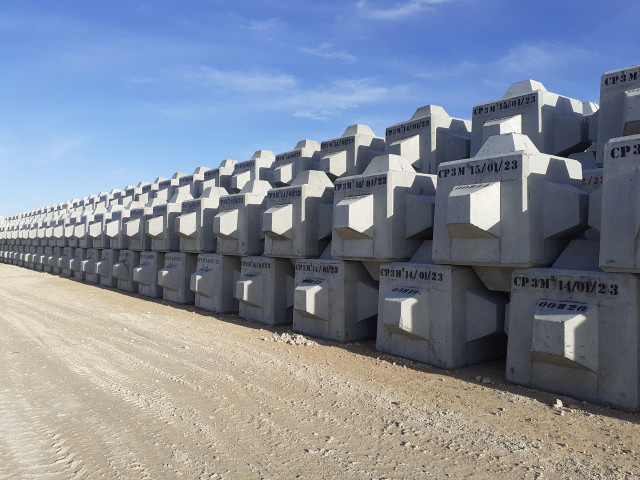 Empleo de cubipods en el puerto de Dakhla Atlantique (Marruecos).