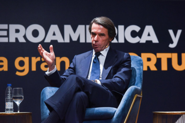 El expresidente del Gobierno José María Aznar interviene durante el acto inaugural del VI Congreso Iberoamericano CEAPI, en el Museo Nacional Centro de Arte Reina Sofía, a 31 de mayo de 2023, en Madrid (España). El Consejo Empresarial Alianza por Iberoamé