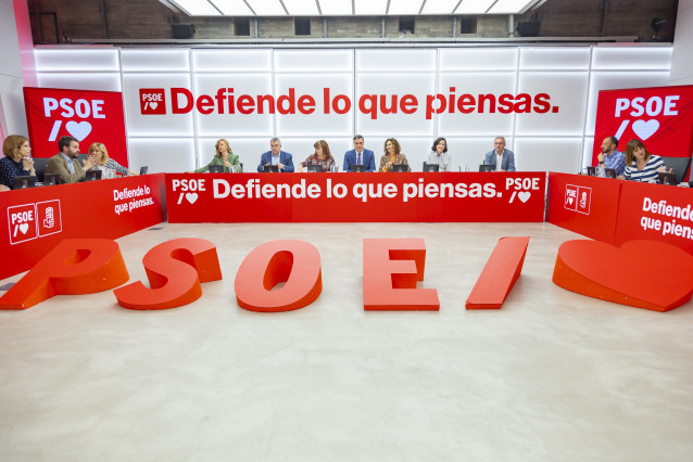 Reunión de la Comisión Ejecutiva Federal del PSOE al día siguiente de las elecciones autonómicas y municipales del 28 de mayo, en la sede del partido en la calle Ferraz.