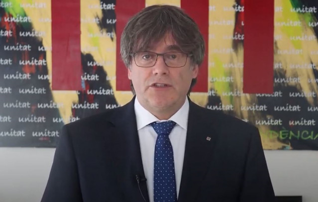 Archivo - El expresidente de la Generalitat Carles Puigdemont en un vídeo sobre la Diada