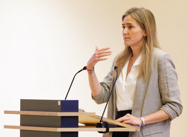 La secretaria de Estado de Energía, Sara Aagesen, interviene durante una jornada sobre el diseño del mercado eléctrico organizada por el Club Español de la Energía (Enerclub), en el Colegio de Ingenieros de Caminos, Canales y Puertos, a 6 de junio de 2023