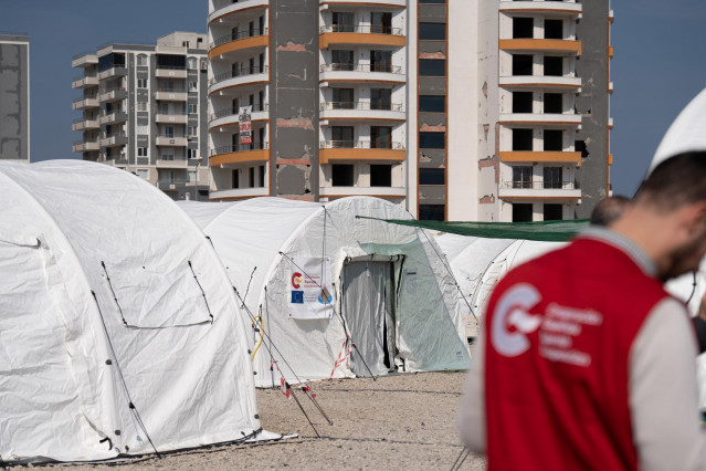 Archivo - Varias carpas del recinto donde se encuentra el hospital de campaña de la Agencia Española de Cooperación Internacional para el Desarrollo, a 23 de febrero de 2023, en Iskenderun, Turquía (España)