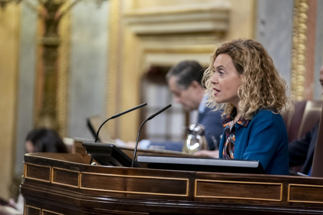 Archivo - La presidenta del Congreso, Meritxell Batet, durante una sesi&oacute;n plenaria en el Congreso de los Diputados.