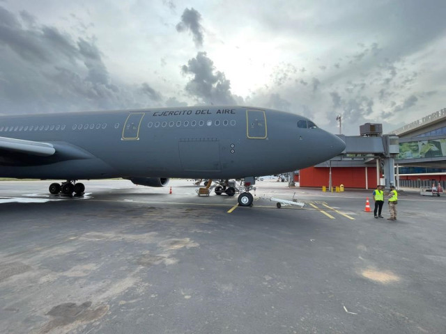 A330 del Ej&eacute;rcito del Aire en Niamey para la evacuaci&oacute;n de ciudadanos de N&iacute;ger
