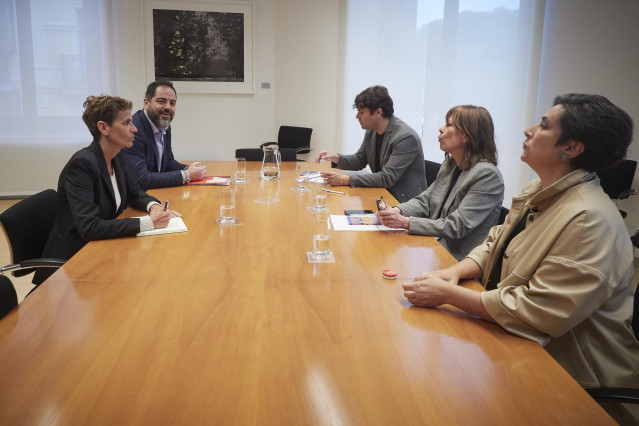 Archivo - Reuni&oacute;n entre PSN y Geroa Bai tras las elecciones forales del 28 de mayo.