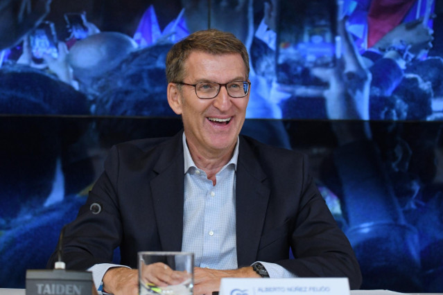 El presidente del Partido Popular y candidato a la presidencia del Gobierno, Alberto N&uacute;&ntilde;ez Feij&oacute;o