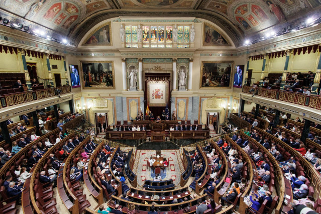 Archivo - Vista general del hemiciclo del Congreso de los Diputados.