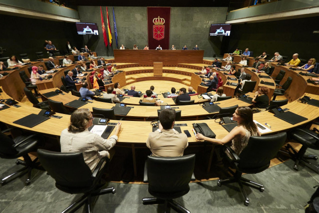 Imagen de la primera sesi&oacute;n del pleno de investidura de Mar&iacute;a Chivite.