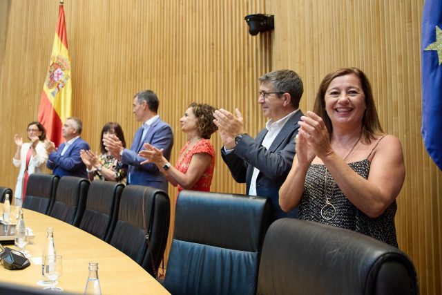 Francina Armengol, en la reunión del Grupo Socialista presidida por Pedro Sánchez