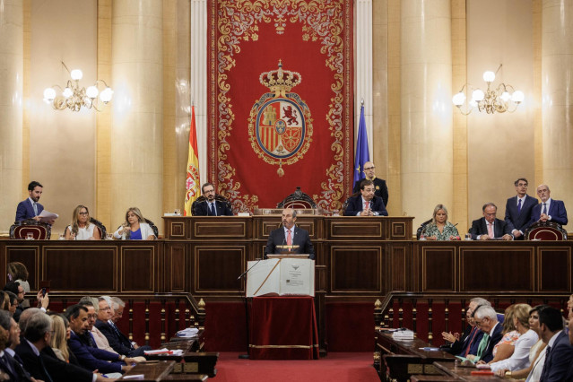 El nuevo presidente del Senado, Pedro Roll&aacute;n, tras acatar el cargo durante de la sesi&oacute;n constitutiva, en el hemiciclo de la C&aacute;mara Alta, a 17 de agosto de 2023, en Madrid (Espa&ntilde;a).