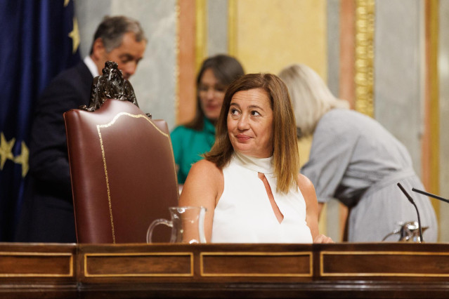 La presidenta del Congreso, Francina Armengol, durante la Sesi&oacute;n Constitutiva de la XV Legislatura en el Congreso de los Diputados, a 17 de agosto de 2023, en Madrid (Espa&ntilde;a).