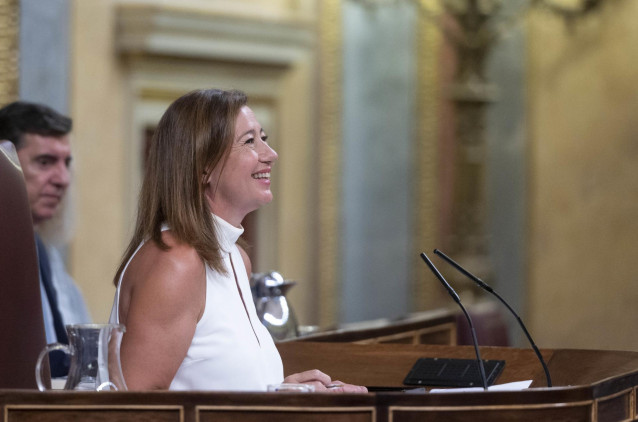 La presidenta del Congreso, Francina Armengol durante la Sesi&oacute;n Constitutiva de la XV Legislatura en el Congreso de los Diputados, a 17 de agosto de 2023, en Madrid (Espa&ntilde;a).