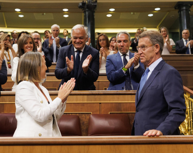 El presidente del PP, Alberto N&uacute;&ntilde;ez Feij&oacute;o, llega al Congreso de los Diputados