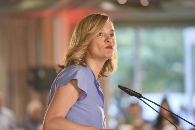 Archivo - La ministra de Educaci&oacute;n en funciones y portavoz del PSOE, Pilar Alegr&iacute;a, a 17 de julio de 2023, en Huesca, Arag&oacute;n (Espa&ntilde;a).