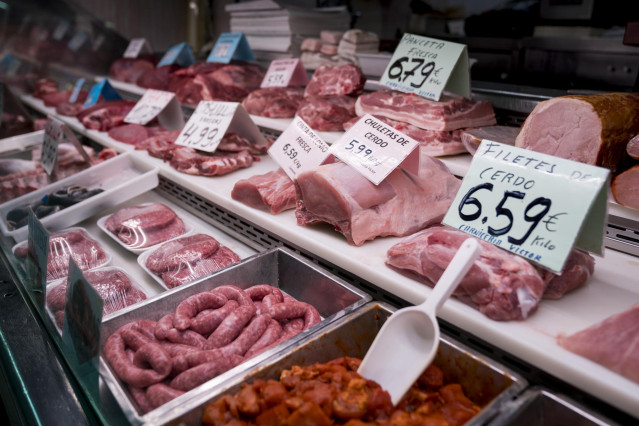 Precios en una carnicería de Madrid
