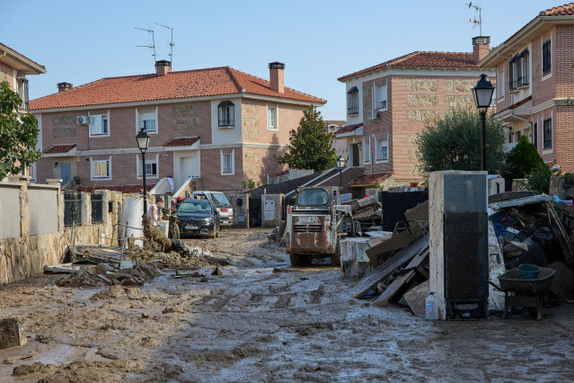 Una de las zonas afectadas por las inundaciones provocadas por la DANA, a 5 de septiembre de 2023, en Villamanta, Madrid (España). La depresión aislada en niveles altos de la atmósfera (DANA) que ha pasado este fin de semana por la Península ha dejado al