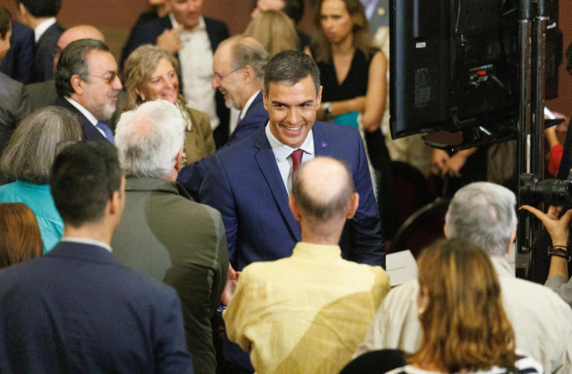 El presidente del Gobierno en funciones, Pedro Sánchez, durante un encuentro en el Ateneo de Madrid, a 4 de septiembre de 2023, en Madrid (España).