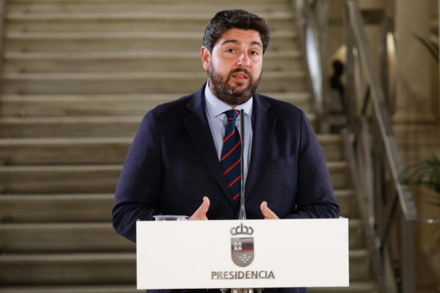 El presidente de la Comunidad, Fernando López Miras, comparece para informar de la composición del nuevo Ejecutivo regional