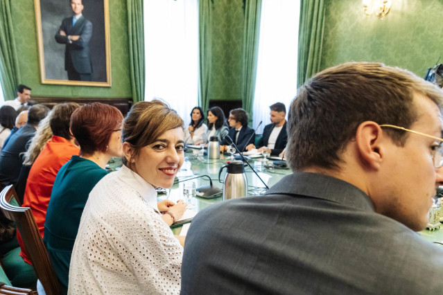 La portavoz parlamentaria de Sumar, Marta Lois, durante una reunión de la Junta de Portavoces en el Congreso de los Diputados, a 14 de septiembre de 2023, en Madrid (España).
