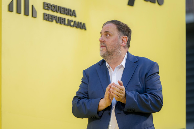 Archivo - Acto de inicio de campaña del ERC en Barcelona   Oriol Junqueras durante el acto de inicio de campaña electoral de ERC en la plaza Torres Casanova, a 6 de julio de 2023, en Barcelona, Catalunya (España). La madrugada de mañana, viernes, 7 de jul