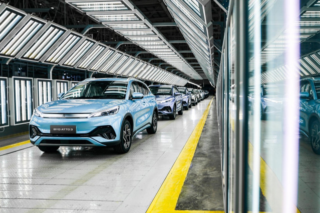 BYD Atto 3 en la planta de producción de Hefei (China).