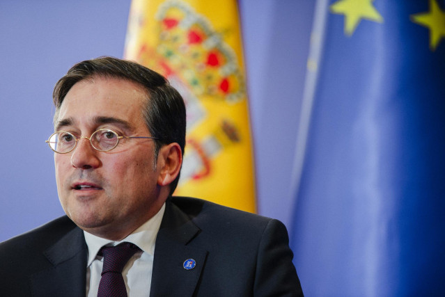 El ministro de Asuntos Exteriores, Unión Europea y Cooperación en funciones, José Manuel Albares, durante una entrevista para Europa Press, en la fábrica de Armas de Toledo, a 31 de agosto de 2023, en Toledo, Castilla-La Mancha (España)