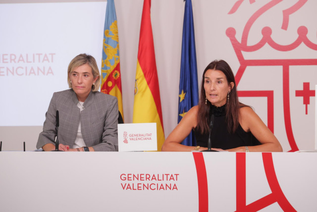 La consellera de Hacienda y portavoz del Consell, Ruth Merino, y la consellera de Justicia e Interior, Elisa Núñez, en imagen de archivo