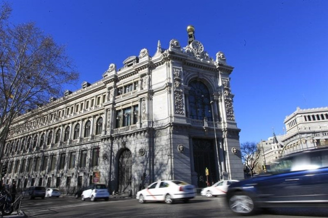 Archivo - Fchada del Banco de España en Madrid.