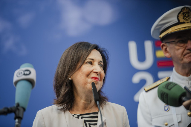 La ministra de Defensa, Margarita Robles, en la reunión de ministros de Defensa de la UE en Toledo.