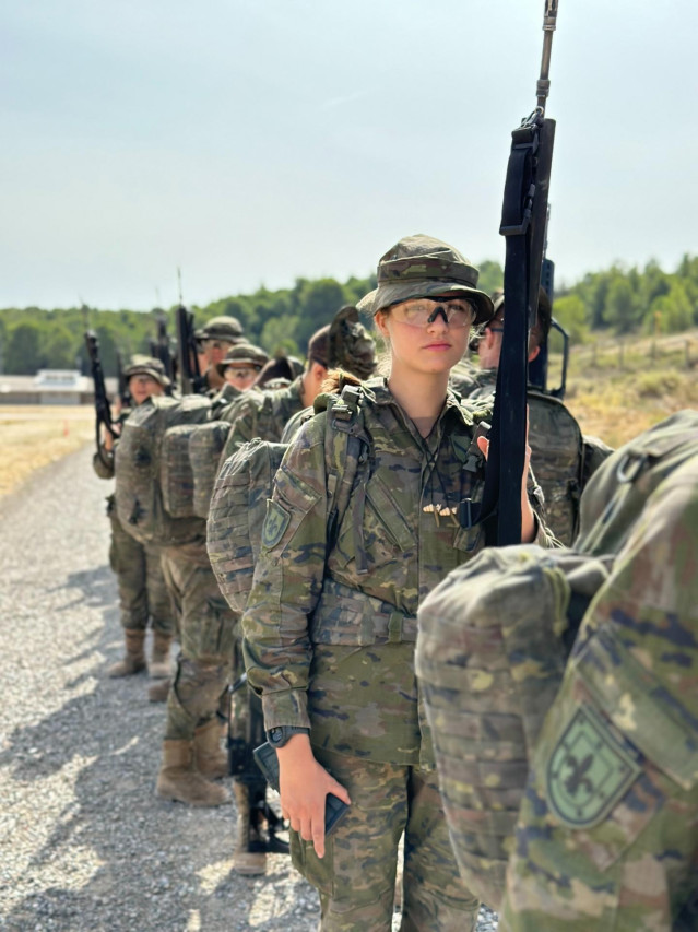 La Princesa Leonor durante su instrucción en la Academia General Militar de Zaragoza.