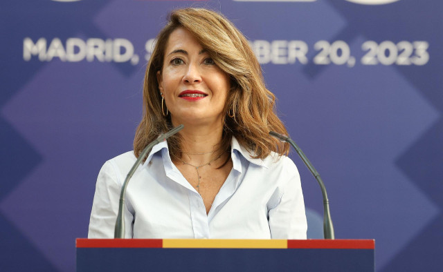 La ministra de Transportes, Movilidad y Agenda Urbana, Raquel Sánchez, inaugura la jornada 'Women in EU Transport', en la Arquería de Nuevos Ministerios, a 20 de septiembre de 2023, en Madrid (España). ‘Women in EU Transport' es un encuentro para debatir