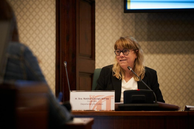 Archivo - La consellera de Cultura de la Generalitat, Natàlia Garriga, durante su intervención en la comisión en el Parlament para presentar los detalles de los Presupuestos de la Generalitat destinados a Cultura