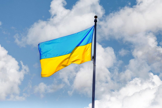Archivo - Bandera ucraniana.