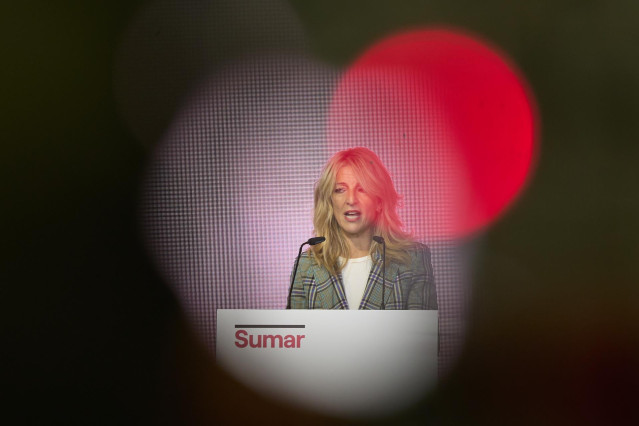 La vicepresidenta segunda y ministra de Trabajos y Asuntos Económicos, Yolanda Díaz, participa en un acto de Sumar en Espacio Rastro, a 23 de septiembre de 2023.