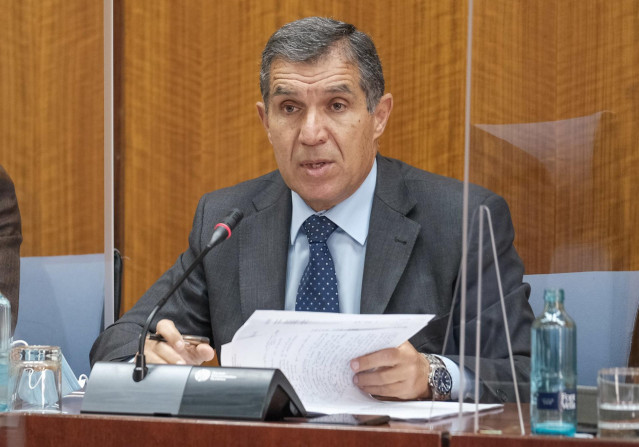Archivo - El presidente del Tribunal Superior de Justicia de Andalucía (TSJA), Lorenzo del Río, comparece en comisión parlamentaria, en imagen de archivo