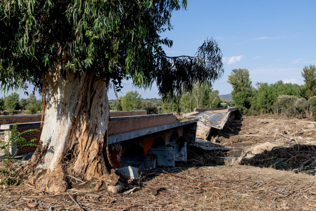 Una de las zonas afectadas por la DANA, a 10 de septiembre de 2023, en Aldea del Fresno, Madrid (España).