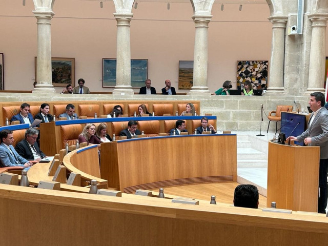 El diputado del PP Diego Bengoa interviene defendiendo la PNL