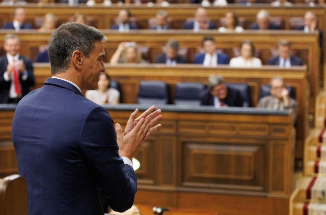 El presidente del Gobierno en funciones, Pedro Sánchez durante la segunda votación de la investidura del líder del Partido Popular, en el Congreso de los Diputados, a 29 de septiembre de 2023, en Madrid (España).