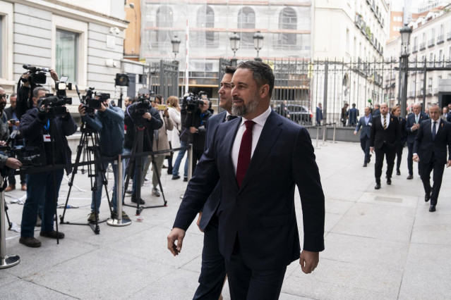 El líder de VOX, Santiago Abascal, en el Congreso de los Diputados, a 31 de octubre de 2023, en Madrid (España).