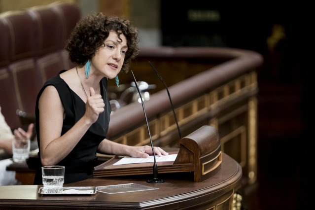 Archivo - La diputada de Sumar y dirigente de En Comú Podem, Aina Vidal, interviene durante la primera sesión del debate de investidura del líder del PP, en el Congreso de los Diputados, a 26 de septiembre de 2023, en Madrid (España).