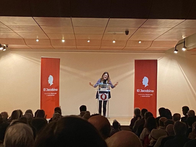 La eurodiputada de Ciudadanos y exdiputada del PSOE en el Congreso, Soraya Rodríguez, en un acto organizado por la plataforma 'El Jacobino' para rechazar 