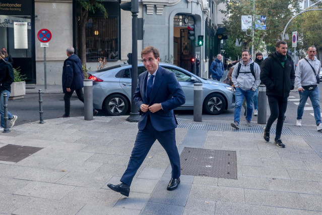 El alcalde de Madrid, José Luis Martínez-Almeida, a su llegada al comité de Alcaldes del PP de Madrid de esta legislatura