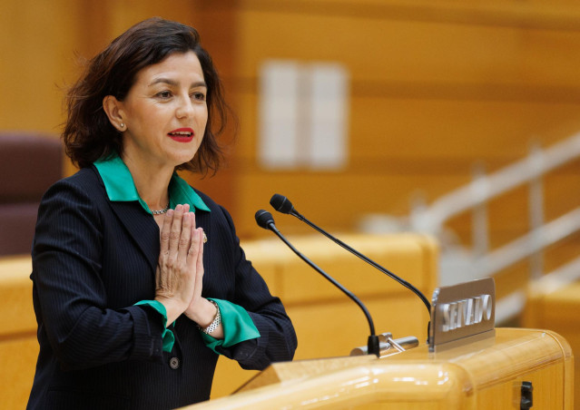 Archivo - La senadora Eva María Granados durante una sesión plenaria, en el Hemiciclo del Senado, a 3 de octubre de 2023, en Madrid (España). El Grupo Parlamentario Popular en el Senado ha presentado en la Cámara Alta una moción cuyo objetivo es obligar a