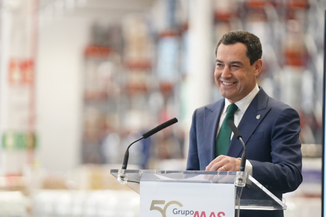 El presidente de la Junta de Andalucía, Juanma Moreno, este miércoles