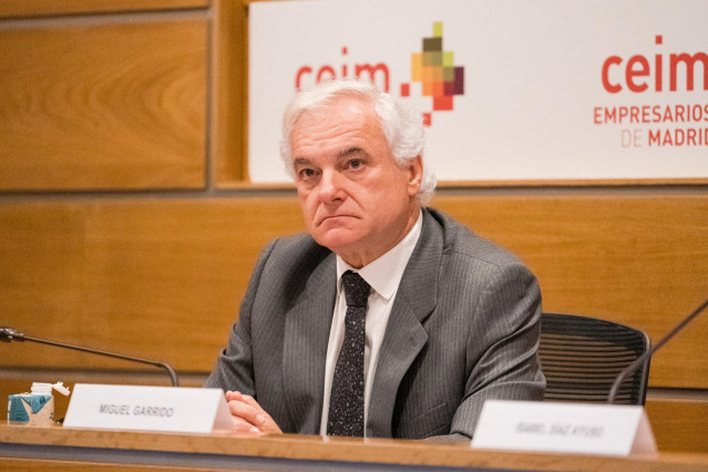 Archivo - El presidente de CEIM, Miguel Garrido, durante la Junta Directiva de CEIM, a 24 de abril de 2023, en Madrid (España).